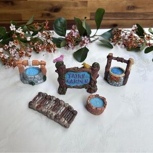 Fairy Garden Miniature Accessory Set - Blue Accents